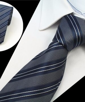 Spoločenská pánska kravata so vzorom v sivo - modrej farbe