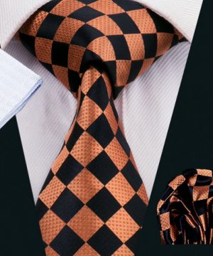 Elegantný kravatový set - kravata + manžety + vreckovka, vzor 6