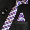 Veľká kravatová sada 05 - kravata+manžetové gombíky+spona+vreckovka