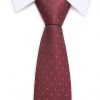 Kvalitná pánska kravata v červenej farbe s bodkami
