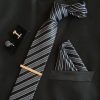 Veľká kravatová sada 01 - kravata+manžetové gombíky+spona+vreckovka