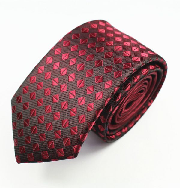 Luxusná pánska kravata v červeno farbe - kávové zrnká