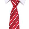 Kvalitná pánska kravata v červenej farbe s pásikmi