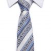 Kvalitná pánska kravata so vzorom v sivo-modrej farbe
