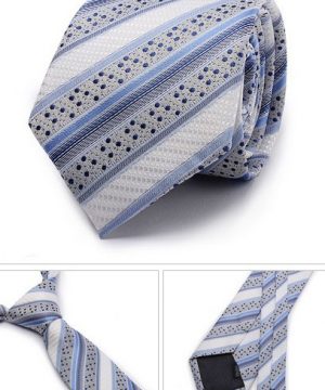 Kvalitná pánska kravata so vzorom v sivo-modrej farbe