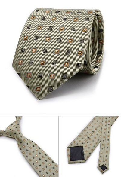 Kvalitná pánska kravata so vzorom v sivo-pomarančovej farbe