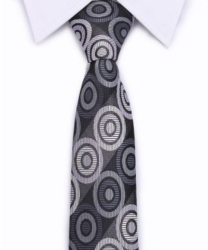 Kvalitná pánska kravata v sivej farbe s kruhmi