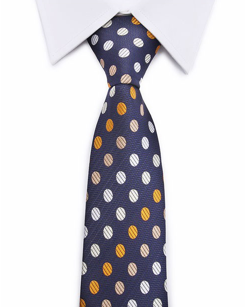 Kvalitná pánska kravata v modrej farbe s bodkami