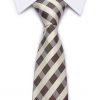 Kvalitná pánska kravata v hnedo - krémovej farbe