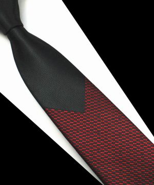 Luxusná pánska kravata v červeno - čiernej farbe