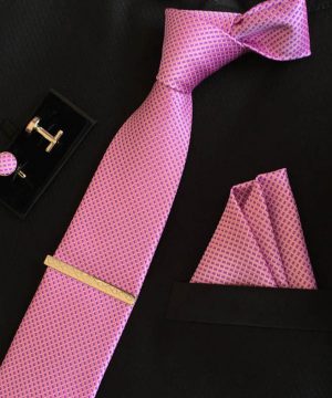 Veľká kravatová sada 02 - kravata+manžetové gombíky+spona+vreckovka