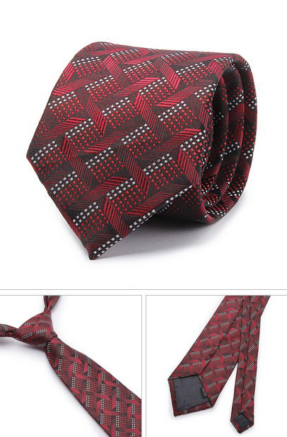 Kvalitná pánska kravata v tmavo červenej farbe so vzorom