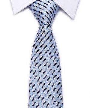Kvalitná pánska kravata v svetlo modrej farbe s pásikmi