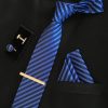 Veľká kravatová sada 17 - kravata+manžetové gombíky+spona+vreckovka