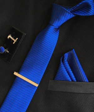 Veľká kravatová sada 15 - kravata+manžetové gombíky+spona+vreckovka