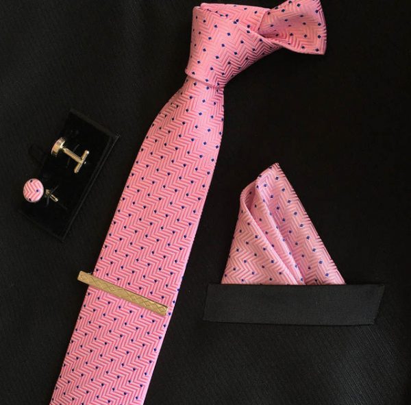 Veľká kravatová sada 12 - kravata+manžetové gombíky+spona+vreckovka (Kópia)