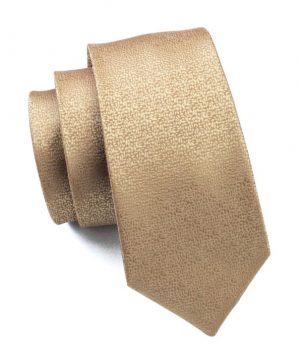 Pánska kravata z hodvábu s jemnou zlato-hnedou štruktúrou