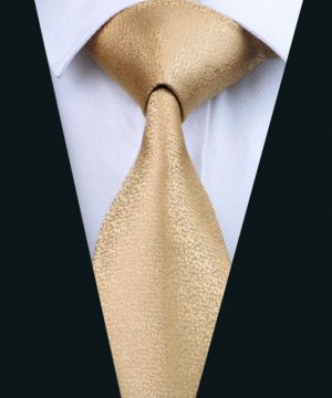Pánska kravata z hodvábu s jemnou zlato-hnedou štruktúrou