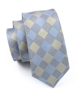 Pánska kravata z hodvábu so štvorčekmi v pastelových farbách