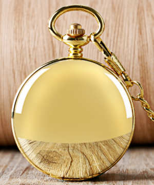 Elegantné pánske vreckové hodinky v zlatom retro prevedení