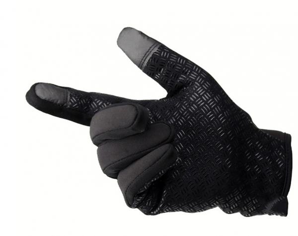 Kvalitné pánske rukavice s možnosťou ovládať mobilný telefón - modré