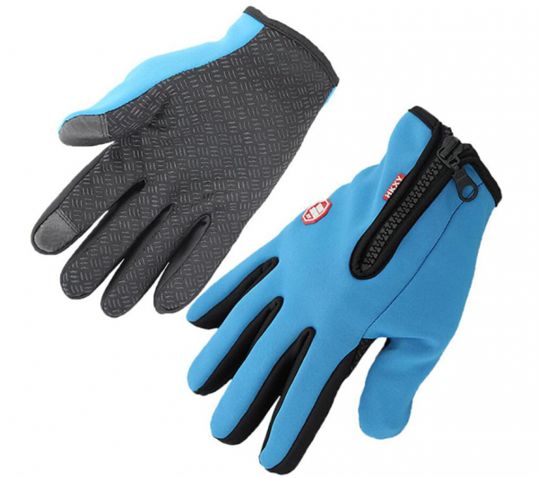 Kvalitné pánske rukavice s možnosťou ovládať mobilný telefón - modré