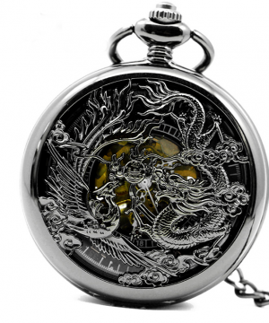 Luxusné vreckové pánske hodinky s drakom a fénixom v troch farbách