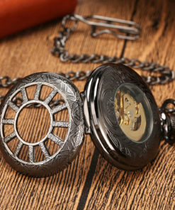 Prepracované pánske vreckové hodinky v luxusnom čiernom prevedení