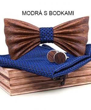 Prepracovaný motýlikový set - drevený motýlik + vreckovka