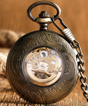 Prepracované pánske vreckové hodinky v luxusnom bronzovom prevedení