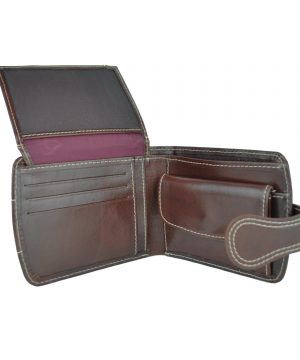 Elegantná kožená peňaženka č.8467 v tmavo hnedej farbe (3)