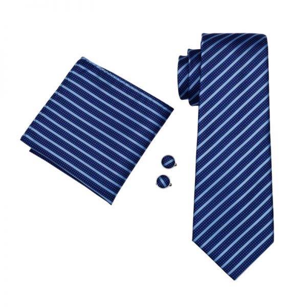 Elegantný kravatový set - kravata + manžety + vreckovka, vzor 14