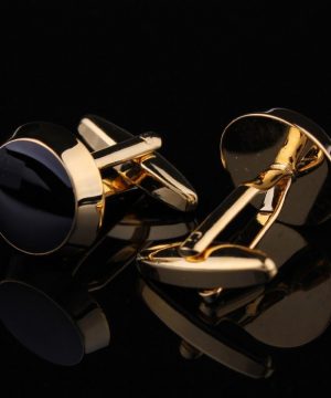 Luxusné manžetové gombíky, manžety v zlato-čiernom dizajne