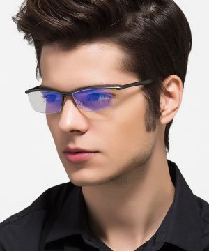 Luxusné pánske okuliare na počítač štýlovom tmavo-sivom spracovaní