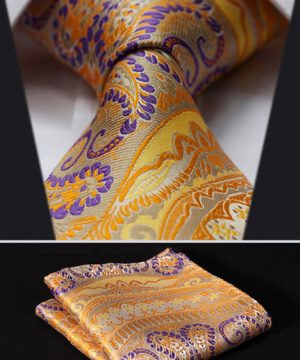 Luxusný pánsky kravatový set - kravata + vreckovka, vzor 29