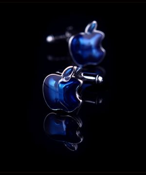 Prepracované manžetové gombíky, manžety s modrým logom Apple