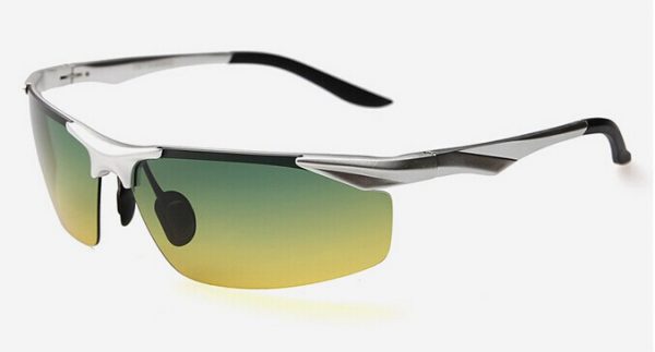 Pánske polarizované okuliare pre šoférov s tónovanými sklami - strieborné