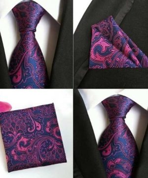 Pánsky hodvábny kravatový set - kravata + viazanka, model B