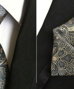 Pánsky hodvábny kravatový set - kravata + viazanka, model E