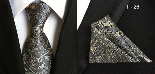Pánsky hodvábny kravatový set - kravata + viazanka, model E