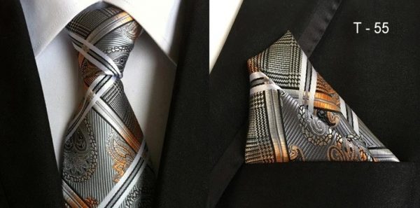 Pánsky hodvábny kravatový set - kravata + viazanka, model F