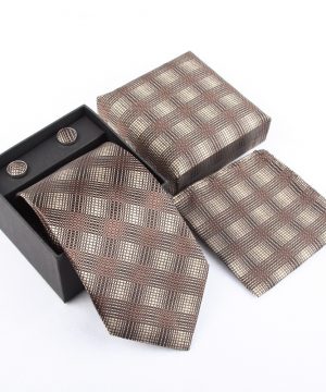 Pánsky kravatový set - kravata + manžety + vreckovka_model 2