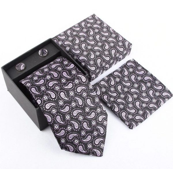 Pánsky kravatový set - kravata + manžety + vreckovka_model 5