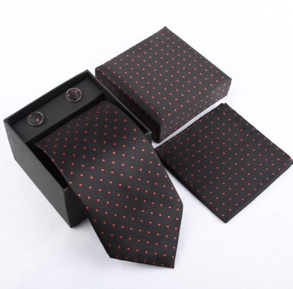 Pánsky kravatový set - kravata + manžety + vreckovka_model 8