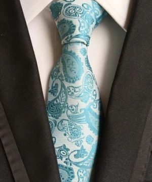 Spoločenská pánska viazanka s luxusným vzorom v svetlo modrej farbe