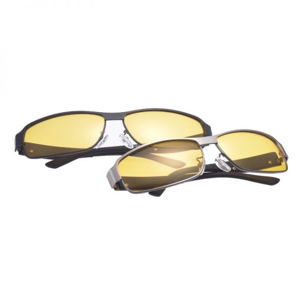 Štýlové pánske okuliare pre šoférov na noc so sivo-strieborným rámikom