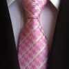 Pánska kravata v ružovo-bielej farbe s prepracovaným vzorom