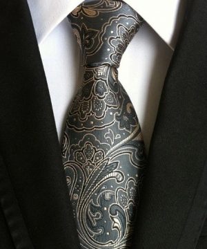 Pánska kravata v sivo-modrej farbe s luxusným vzorom