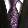 Pánska kravata vo fialovej farbe s luxusným bielym vzorom