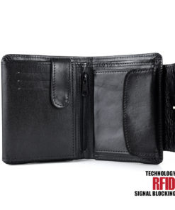 RFID kožená peňaženka v čiernej farbe č.8511